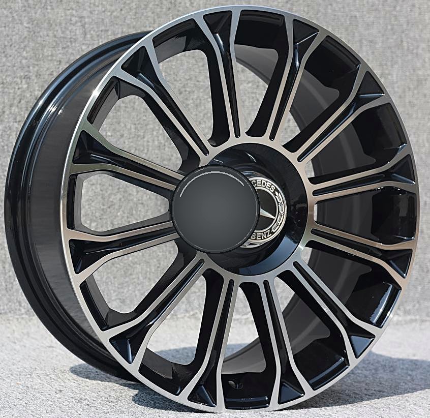 F32FBX526 18 inch 5x112 wheel Matte black ,machine edge+Matte transparent red